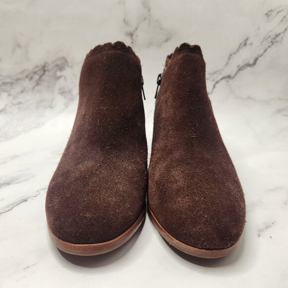 Jack Rogers Marianne Suede Leather Chocolate Brown Ankle Boots Booties Women's 6 - Picture 3 of 11